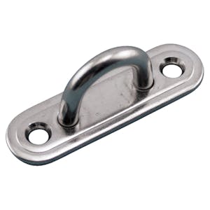 0.63" Ring ID L x 0.73" Ring ID W Type 304 Stainless Steel Oblong Pad Eye with 2 Mounting Holes for #8 Flat Head Screws
