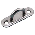 0.51" Ring ID L x 0.55" Ring ID W Type 304 Stainless Steel Oblong Pad Eye with 2 Mounting Holes for #8 Flat Head Screws