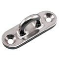 0.63" Ring ID L x 0.53" Ring ID W Type 316 Stainless Steel Heavy-Duty Oblong Pad Eye with 2 Mounting Holes for #14 Flat Head Screws