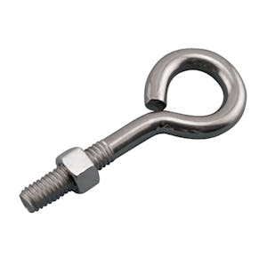 3/16" x 1.75" L Type 316 Stainless Steel Lag Eye Bolt with 10-24 UNC Thread