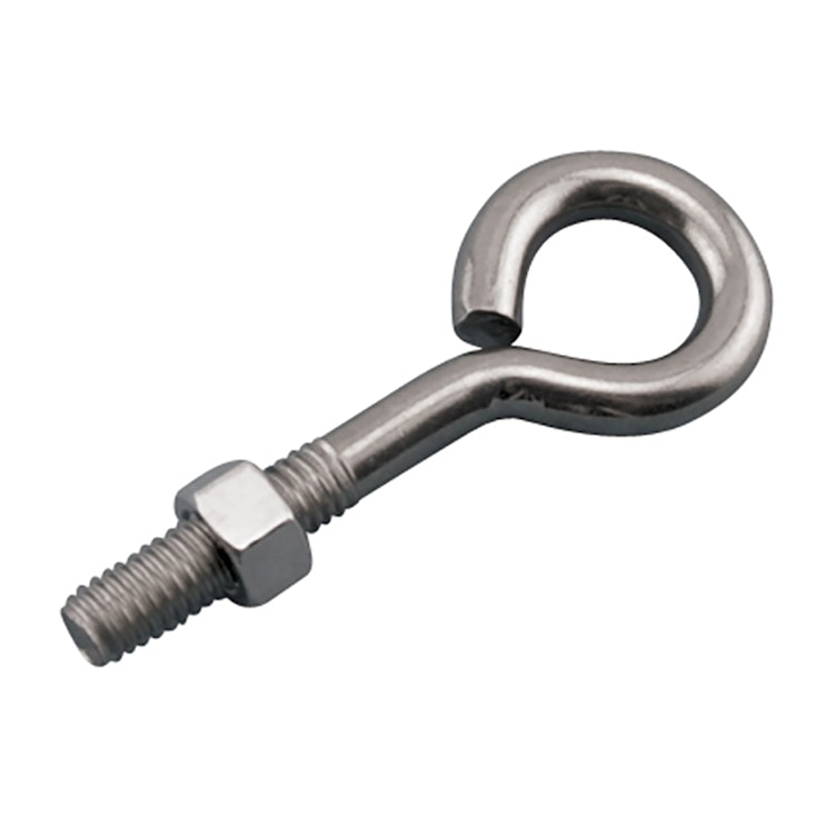 3/8" x 2.5" L Type 316 Stainless Steel Lag Eye Bolt with 3/8"-16 UNC Thread