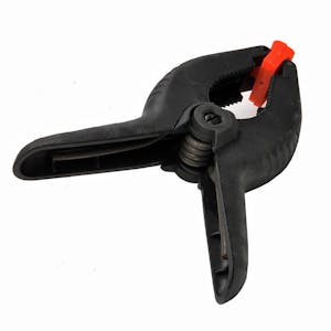 6-1/2" L Black Plastic Heavy-Duty Spring Clamp with Orange Swivel Pads