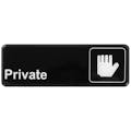 "Private" Black & White Self-Adhesive Sign with Symbol - 9" L x 3" Hgt.