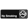 "No Smoking" Black & White Self-Adhesive Sign with Symbol - 9" L x 3" Hgt.