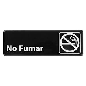 "No Fumar" Black & White Self-Adhesive Sign with Symbol - 9" L x 3" Hgt.