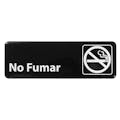 "No Fumar" Black & White Self-Adhesive Sign with Symbol - 9" L x 3" Hgt.