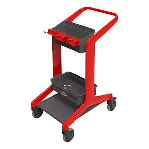 Red Vikan® HyGo Mobile Cleaning Station Cart