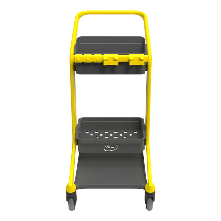 Yellow Vikan® HyGo Mobile Cleaning Station Cart
