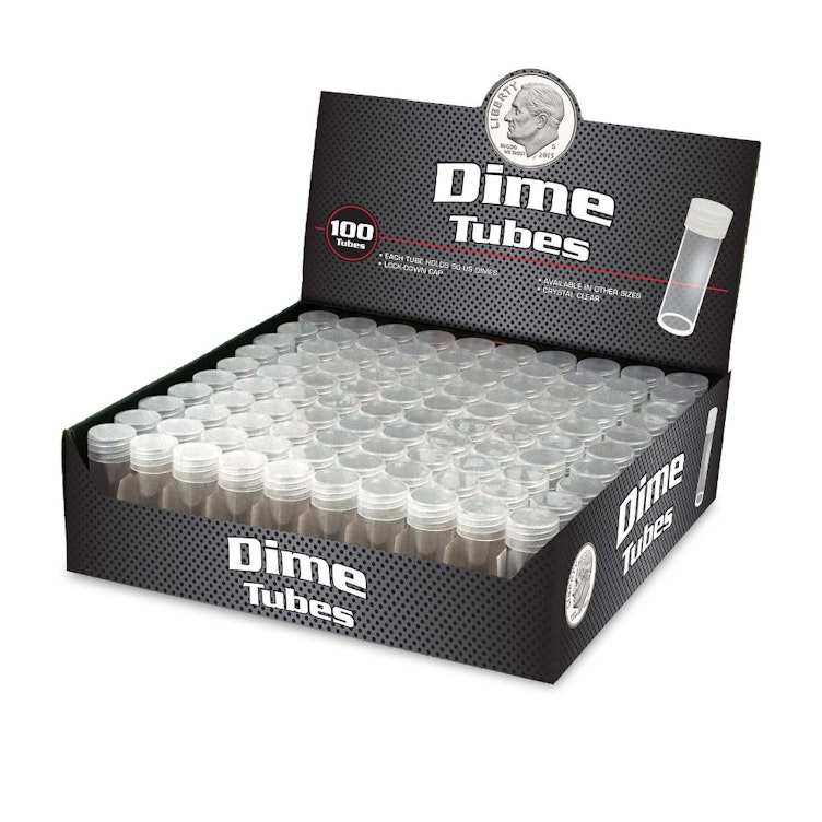 BCW® Dime Coin Tube (Pack of 100)