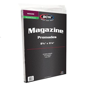 BCW® Premade  8-3/4” Resealable Magazine Bag & Board for Standard Magazines (Pack of 25)