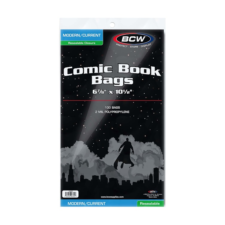 BCW® 6-7/8” Resealable Current/Modern Comic Bag (Pack of 100)