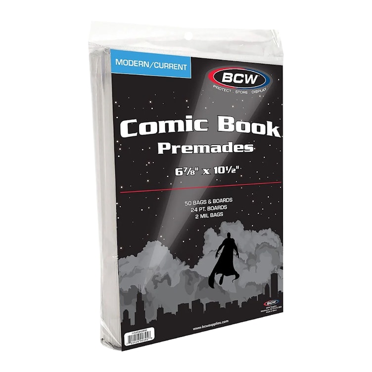 BCW® 6-7/8” Premade Current Comic Bag & Board (Pack of 50)