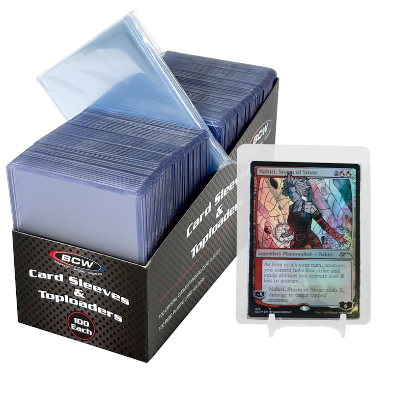 toploader vs card sleeve 100 Ultra Pro 3x4 Standard Top Loaders + Soft Penny Sleeves Card Holder Bundle