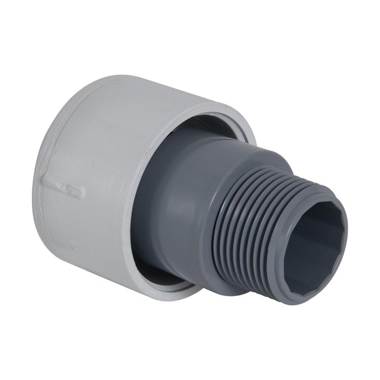 1-1/4" NPT Gray & White Schedule 40 PVC Male Threaded Tank Vent Cap