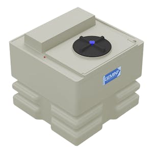 240 Gallon Natural LLDPE Square Gemini² Dual Containment® Tank (1.5 Specific Gravity) with 16" Twist Lid & Ribbed Bottom - 46" L x 46" W x 43-3/8" Hgt.