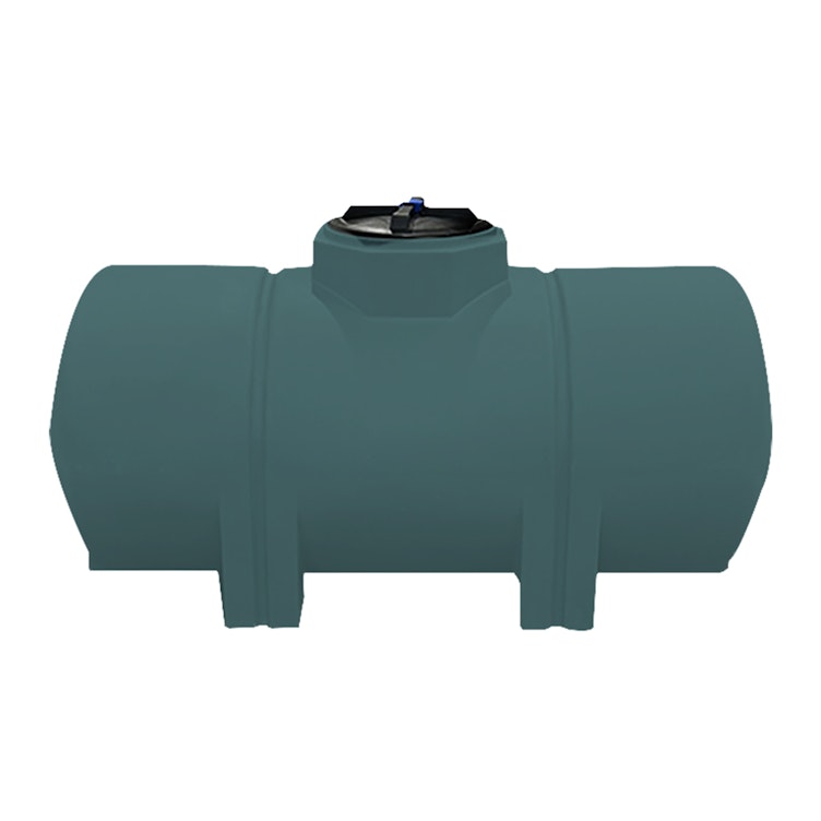 330 Gallon Green LLDPE ProChem® Horizontal Leg Tank (1.5 Specific Gravity) with 16" Twist Lid - 36" Dia. x 80" L