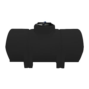 330 Gallon Black LLDPE ProChem® Horizontal Leg Tank (1.5 Specific Gravity) with 16" Twist Lid - 36" Dia. x 80" L