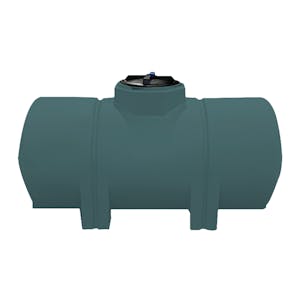 330 Gallon Green LLDPE ProChem® Horizontal Leg Tank (1.9 Specific Gravity) with 16" Twist Lid - 36" Dia. x 80" L