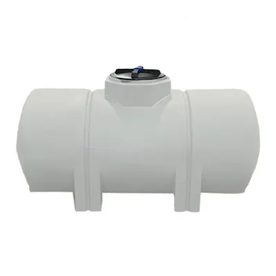 330 Gallon Natural XLPE ProChem® Horizontal Leg Tank (1.5 Specific Gravity) with 16" Twist Lid - 36" Dia. x 80" L