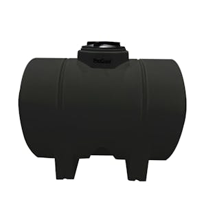 530 Gallon Black LLDPE ProChem® Horizontal Leg Tank (1.5 Specific Gravity) with 16" Twist Lid - 48" Dia. x 74" L