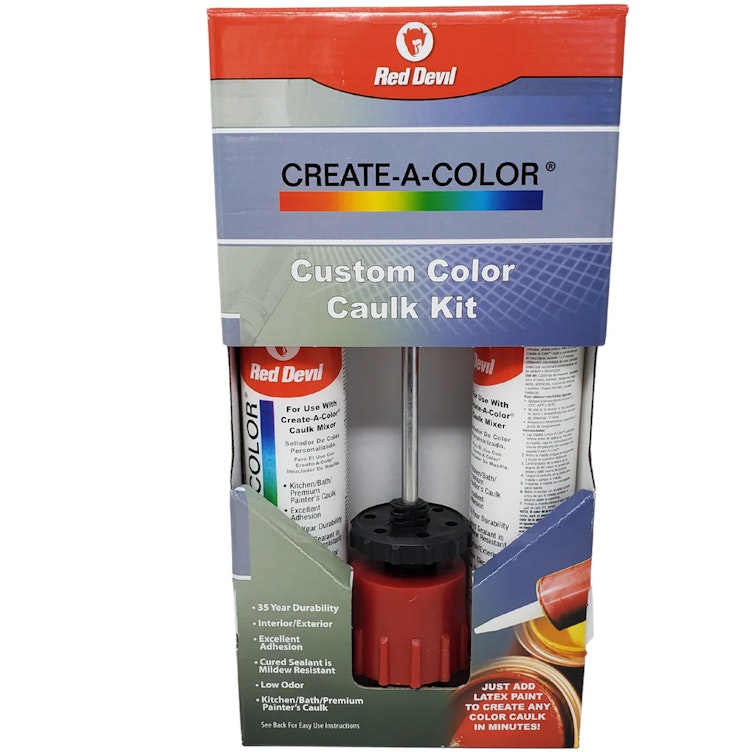 Create-A-Color® Caulk Coloring Kit with (2) 9.4 oz. White Acrylic Caulk Cartridges & Mixer