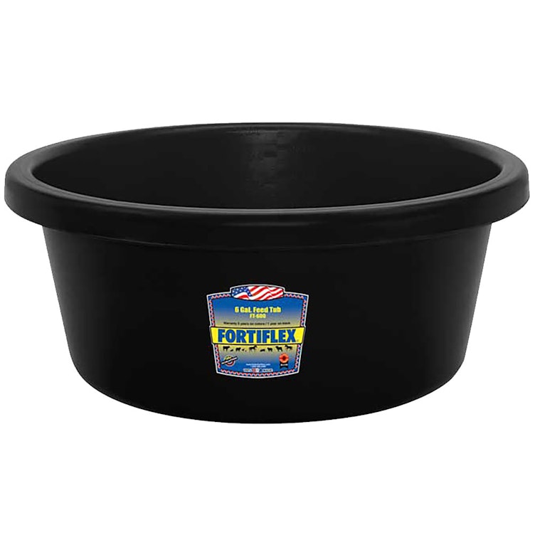 6 Gallon Black Heavy-Duty Tub