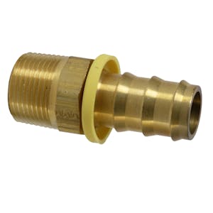 3/4"-14 MNPTF x 3/4" Hose Barb Brass Male Push-Lok® Fitting with Yellow Collet