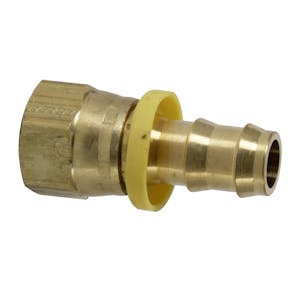 1/2" Female JIC 37° Swivel x 1/2" Hose Barb Push-Lok Fitting with Yellow Collet