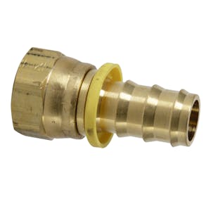 3/4" Female JIC 37° Swivel x 3/4" Hose Barb Push-Lok Fitting with Yellow Collet