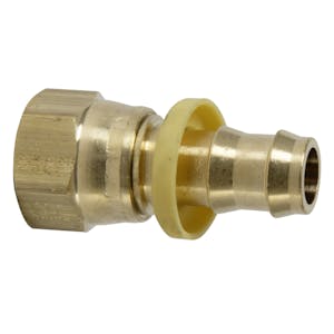 1/2" Female SAE 45° Swivel x 1/2" Hose Barb Push-Lok Fitting with Yellow Collet