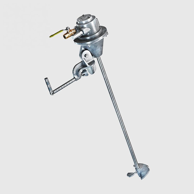 1.5 HP Light-Duty Air-Powered Clamp Mount Drum Mixer with 3/4" Dia. x 28" L Shaft & 5" Propeller