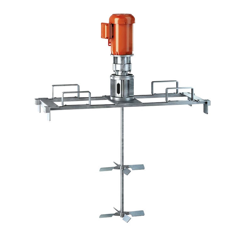 Dynamix 0.5 HP Variable Speed Electric Direct-Drive Bridgemount Tote Mixer with 1" Dia. x 36" L Shaft & Dual 14" Collapsible Pitched Blades