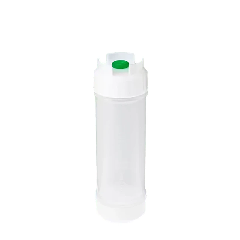 12 oz. Natural Polyethylene EZ-KLEEN® Round Sauce Bottle with Green Low Viscosity Valve