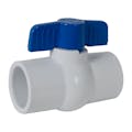 1/2" Socket White PVC Full Port Commercial MIP Compact Ball Valve with EPDM Seal