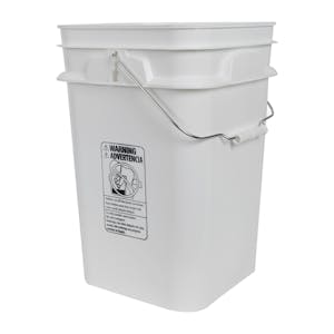 4.25 Gallon (17 Liter) 30 Series White HDPE Square Pail with Handle