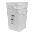 4.25 Gallon (17 Liter) 30 Series White HDPE Square Pail with Handle
