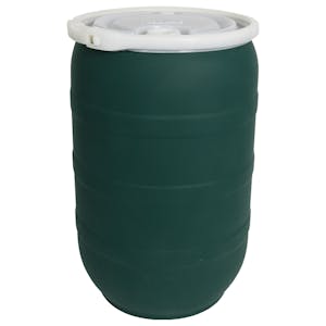 30 Gallon Forest Green Tamco® Open Head Drum with Threaded Bungs