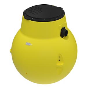 300 Gallon Yellow Round Septic Tank with 24" Locking Black Lid - 54" Dia. x 56" Hgt.