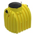 750 Gallon Yellow Single Compartment Loaf Septic Tank with 24" Locking Black Lid - 60" L x 70" W x 60" Hgt.
