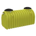 1500 Gallon Yellow Single Compartment Loaf Septic Tank with 2 - 24" Bolt-on Black Lids - 133-1/2" L x 59" W x 74" Hgt.