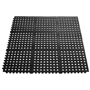 Black Interlocking Slip Resistant Floor Mat 3' x 3' x 1/2"