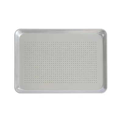 1/2 Size 13" x 18" 18 Gauge Aluminum Sheet Pan - 1/8" Dia. Perforations