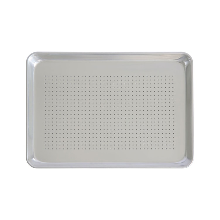 1/2 Size 13" x 18" 18 Gauge Aluminum Sheet Pan - 1/8" Dia. Perforations