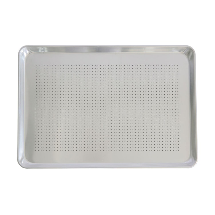 Full Size 26" x 18" 18 Gauge Aluminum Sheet Pan - 1/8" Dia. Perforations