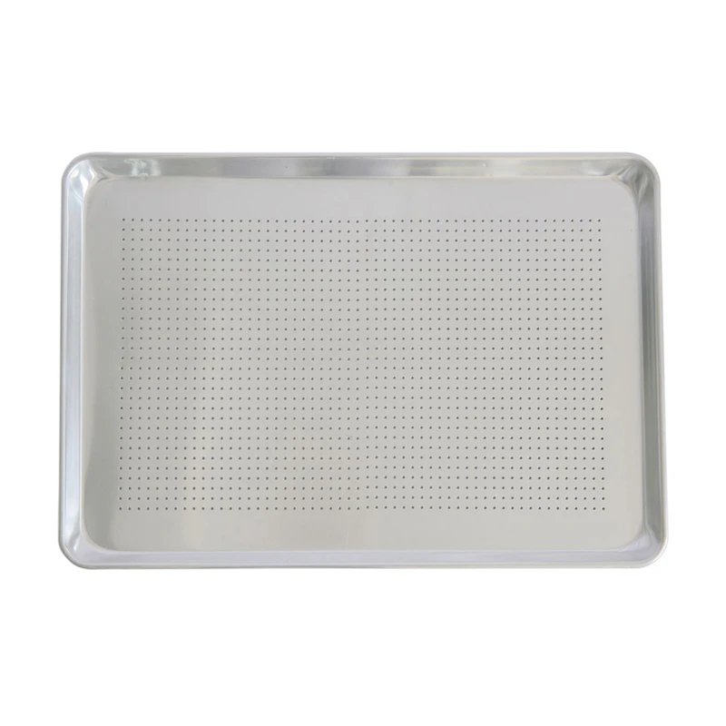 Full Size 26" x 18" 16 Gauge Aluminum Sheet Pan - 1/8" Dia. Perforations