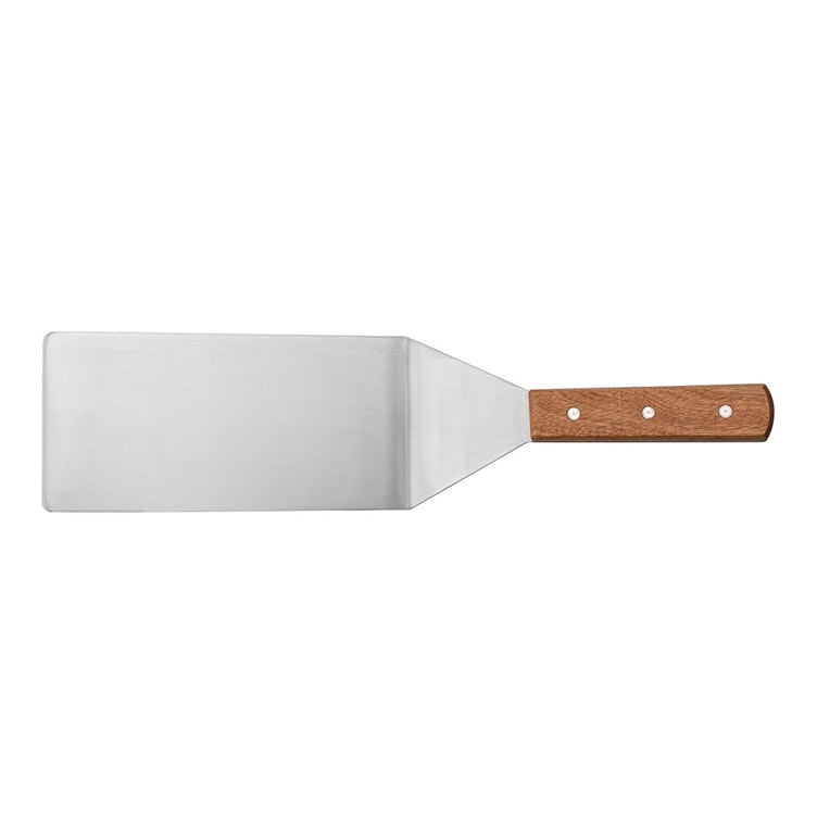 Stainless Steel Steak Turner with Wood Handle - 8" x 4" Blade