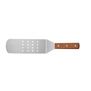 Stainless Steel Perforated Turner with Wood Handle - 8.25" x 2.875" Blade