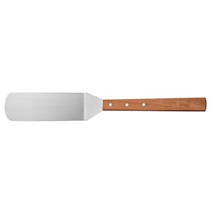 Stainless Steel Long Handle Turner with Wood Handle - 8.5" x 2.875" Blade