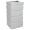 100 Gallon Natural LLDPE Tamco® Rectangular Ribbed Tank with 16" Lid & 20 Gallon Graduations & 2" Fitting - 24" L x 24" W x 45" Hgt.