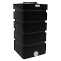 100 Gallon Black LLDPE Tamco® Rectangular Ribbed Tank with 16" Lid & 20 Gallon Graduations & 2" Fitting - 24" L x 24" W x 45" Hgt.